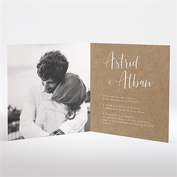 Faire-part mariage couronnés d'etoiles carré plié - Intérieur du faire-part