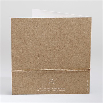 Faire-part mariage couronnés d'etoiles carré plié - Dos du faire-part