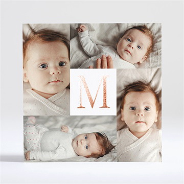 Faire-part naissance végétation copper dorure