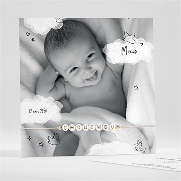 Faire-part naissance dans la lune bracelet