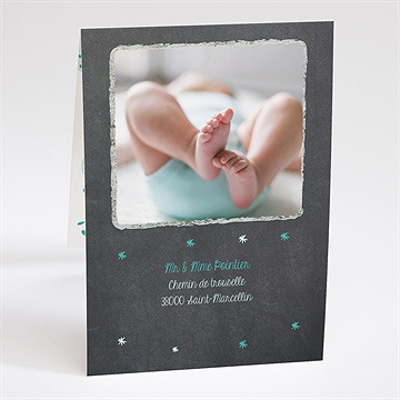 Faire-part naissance chouette alors carte pliée - Dos du faire-part