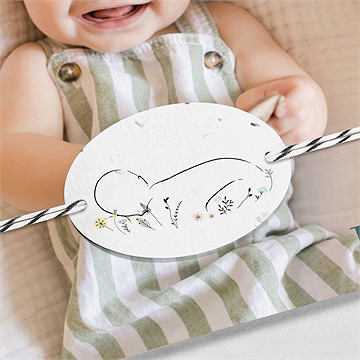 Faire-part naissance menthe carré - Détail du faire-part