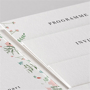Faire-part mariage fraicheur d'été pocketfold - Détail du faire-part