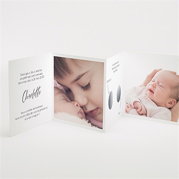 Faire-part naissance mon petit pola accordéon - Intérieur du faire-part