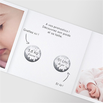 Faire-part naissance mon petit pola accordéon - Détail du faire-part