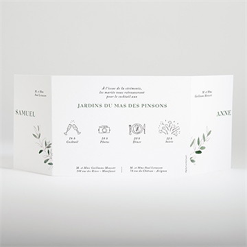 Faire-part mariage la belle histoire 2 volets - Dos du faire-part