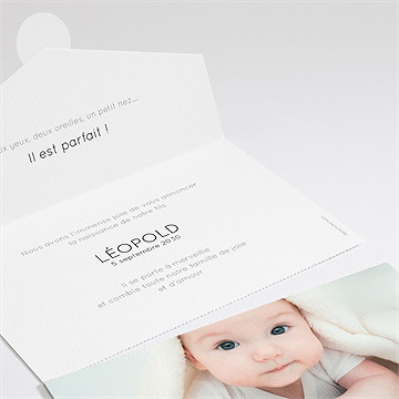 Faire-part naissance tendre silhouette enveloppe - Détail du faire-part