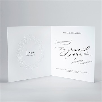 Faire-part mariage elle a dit oui gaufrage - Intérieur du faire-part