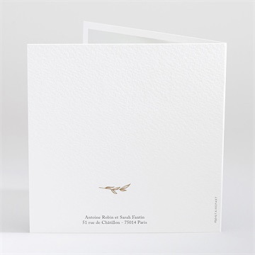 Faire-part mariage notre promesse initial dorure - Dos du faire-part