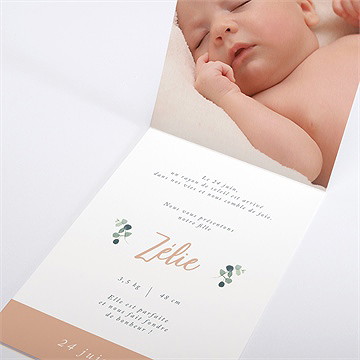 Faire-part naissance koala carte pliée - Intérieur du faire-part