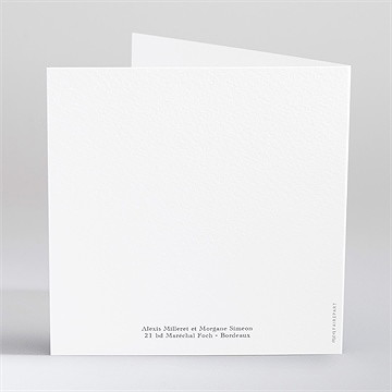 Faire-part mariage lettre moderne gaufrage - Dos du faire-part