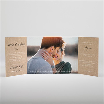 Faire-part mariage célébration d'amour 2 volets - Intérieur du faire-part