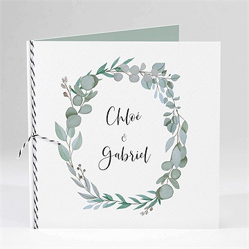 Faire-part mariage a l'unisson carré plié