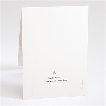 Faire-part naissance petit mot d'amour carte pliée - Dos du faire-part