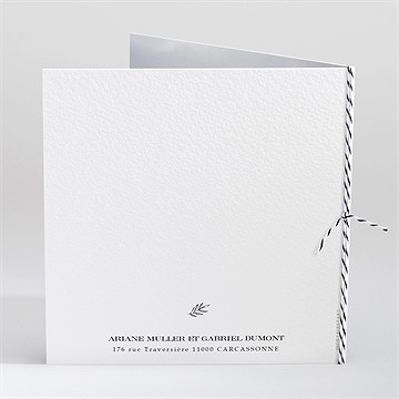 Faire-part mariage douce harmonie carré plié - Dos du faire-part