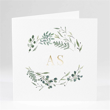 Faire-part mariage bouquet provençal carré plié