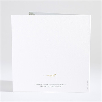 Faire-part mariage bouquet provençal carré plié - Dos du faire-part