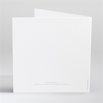 Faire-part naissance tendre signature gaufrage - Dos du faire-part