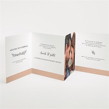 Faire-part mariage douce harmonie accordéon - Intérieur du faire-part