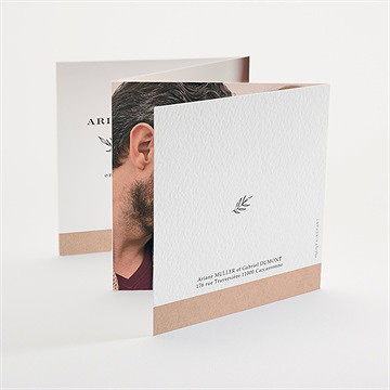 Faire-part mariage douce harmonie accordéon - Dos du faire-part