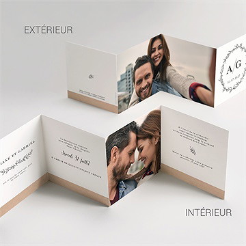 Faire-part mariage douce harmonie accordéon - Vue détaillée