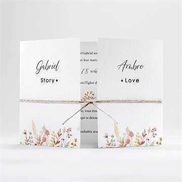 Faire-part mariage incandescent 2 volets