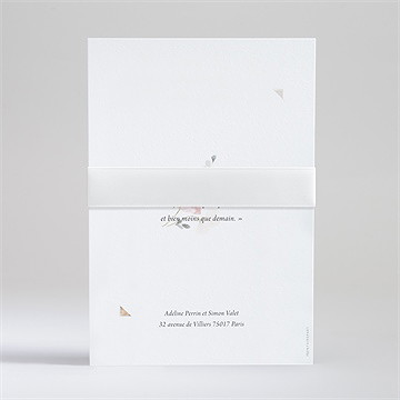 Faire-part mariage champêtre et poésie superposé - Dos du faire-part