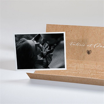 Faire-part mariage coeur croisé pochette - Intérieur du faire-part