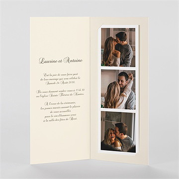 Faire-part mariage alliances photomaton - Intérieur du faire-part