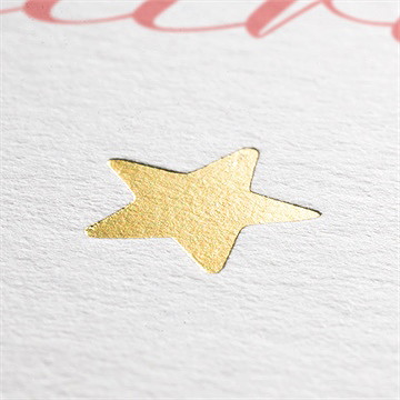 Faire-part naissance accordéon fleurs photo dorure - Marquage à chaud OR