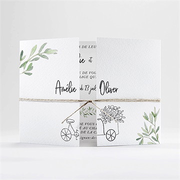 Faire-part mariage sous les oliviers 2 volets
