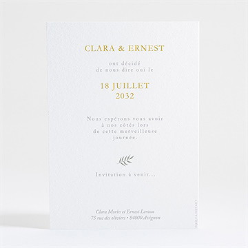 Save the Date mariage céleste - Dos de la carte