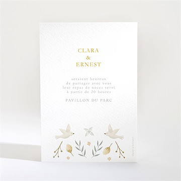 Carton d'invitation mariage céleste - Dos du carton