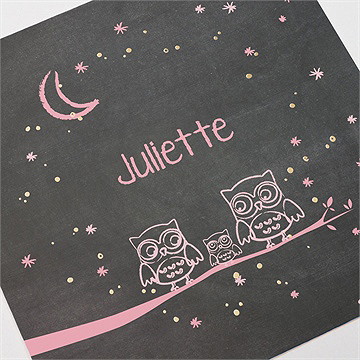 Faire-part naissance elle est si chouette! dorure - Marquage à chaud OR