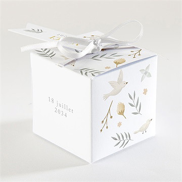 Boîte de dragées mariage céleste - Dos de la boîte