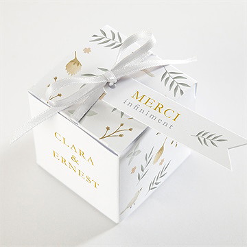 Boîte de dragées mariage céleste - Dessus de la boîte