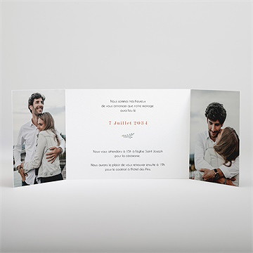 Faire-part mariage fusion 2 volets - Intérieur du faire-part