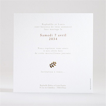 Save the Date mariage subliminal - Dos du faire-part