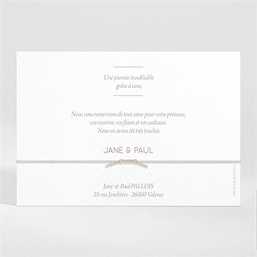 Remerciement mariage son eclat - Dos du faire-part