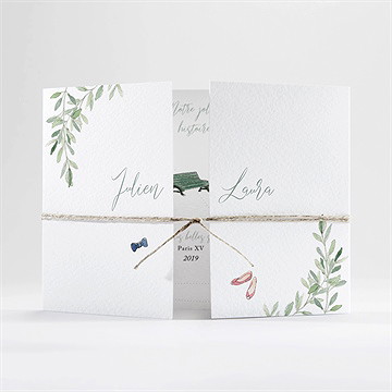 Faire-part mariage le fil d'une histoire 2 volets