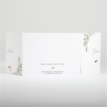 Faire-part mariage le fil d'une histoire 2 volets - Dos du faire-part