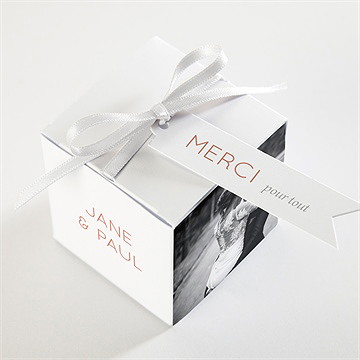 Boîte de dragées mariage son eclat - Dessus de la boîte