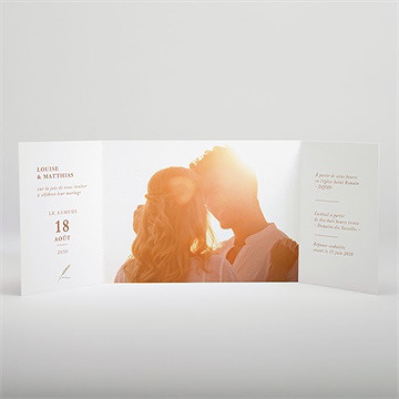 Faire-part mariage douceur estivale 2 volets - Intérieur du faire-part