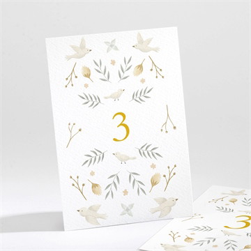 Numéro de table mariage céleste