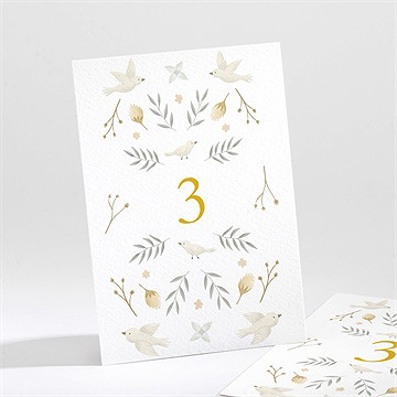 Numéro de table mariage céleste