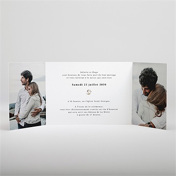 Faire-part mariage bouquet champêtre 2 volets - Intérieur du faire-part