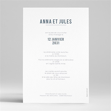 Faire-part mariage integral - Dos du faire-part