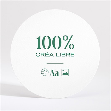 Faire-part mariage un rond vierge recto simple