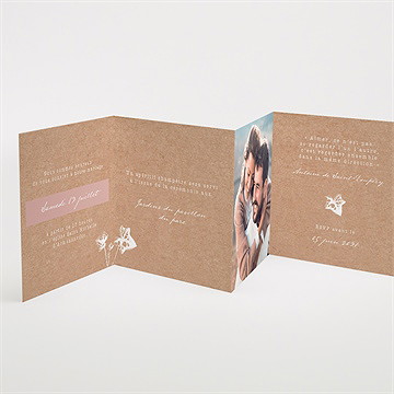 Faire-part mariage lierre grimpant accordéon - Intérieur du faire-part