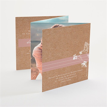 Faire-part mariage lierre grimpant accordéon - Dos du faire-part